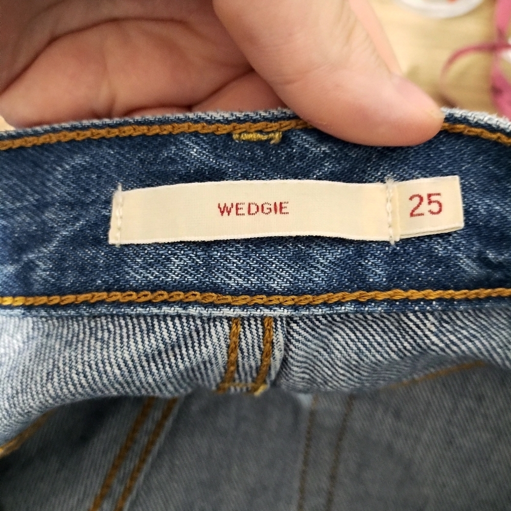 Levis Premium High Waist Wedgie Hidden Button Fly Rodeo Festival Preppy Jean 25 - Picture 6 of 8